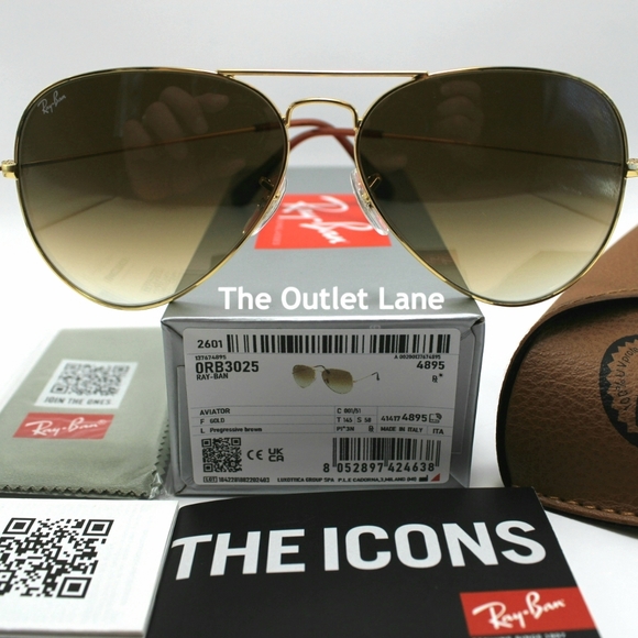 Model Display RayBan Aviator Gradient Brown RB3025 - Picture 1 of 16